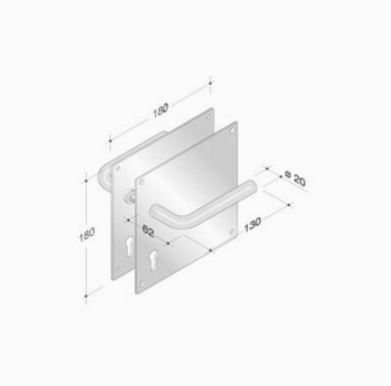 pba 2028/2001 Pair of Handles in Stainless Steel AISI 316L