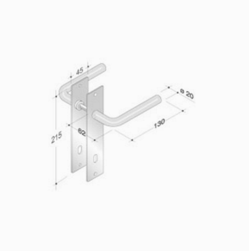 pba 2028/2001 Pair of Handles in Stainless Steel AISI 316L