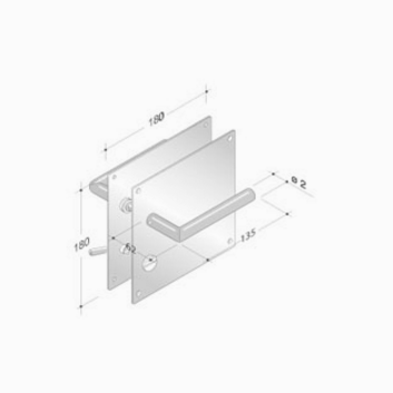 pba 2030/2001 Pair of Handles in Stainless Steel AISI 316L