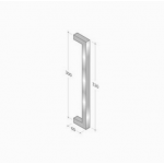 200Q_001 pba Pull Handle in Stainless Steel AISI 316L with Square Profile