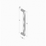 200Q_001 pba Pull Handle in Stainless Steel AISI 316L with Square Profile