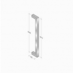 200Q_001 pba Pull Handle in Stainless Steel AISI 316L with Square Profile