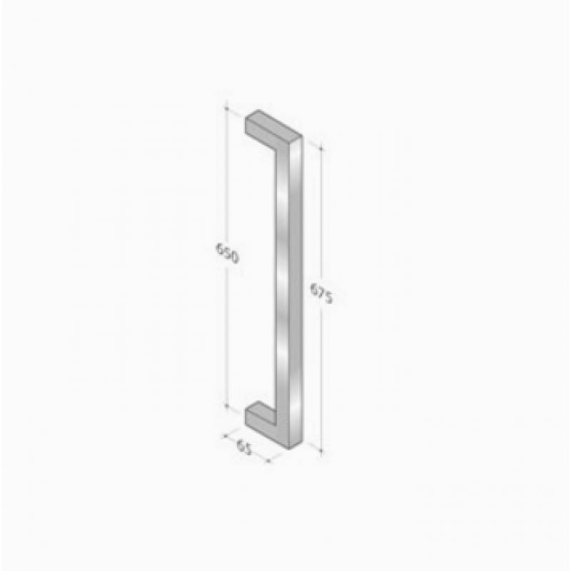200Q_001 pba Pull Handle in Stainless Steel AISI 316L with Square Profile