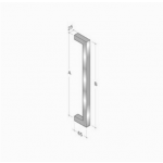 200Q_001 pba Pull Handle in Stainless Steel AISI 316L with Square Profile
