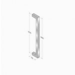 200Q_001 pba Pull Handle in Stainless Steel AISI 316L with Square Profile