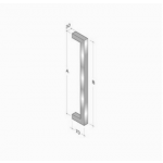 200Q_001 pba Pull Handle in Stainless Steel AISI 316L with Square Profile