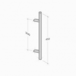 252/I pba Pull Handle in Stainless Steel AISI 316L