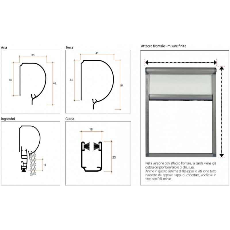 Air Chain Curtain with Polyester Filtration Fabric 34mm Living Bettio