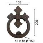 Cross Door Knocker with Ring Galbusera Wrought Iron